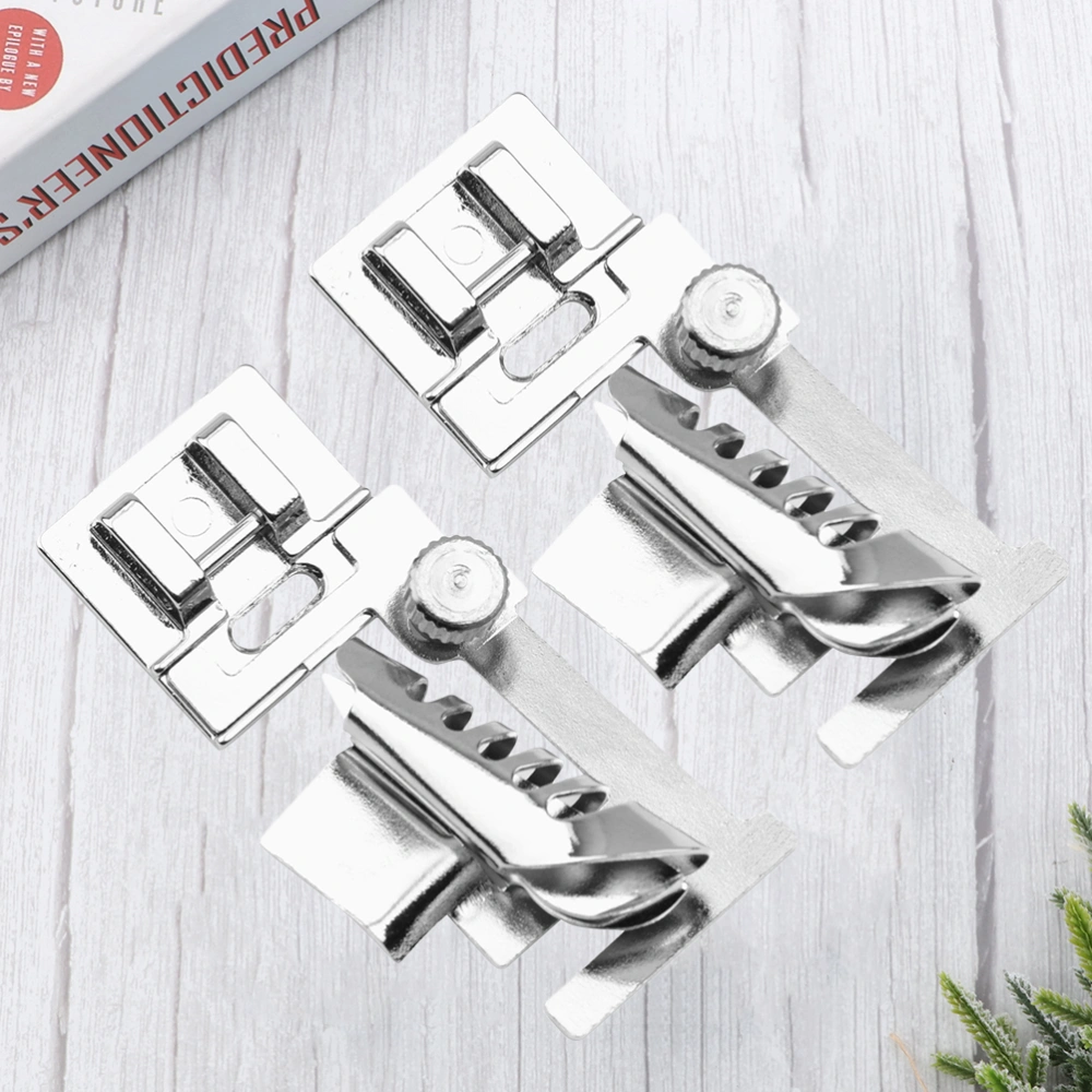 2Pcs Sewing Machine Presser Foot Rolled Accessories Presser Foot Set Crimping Foot Set for Low Sewing Machine Baby Lock