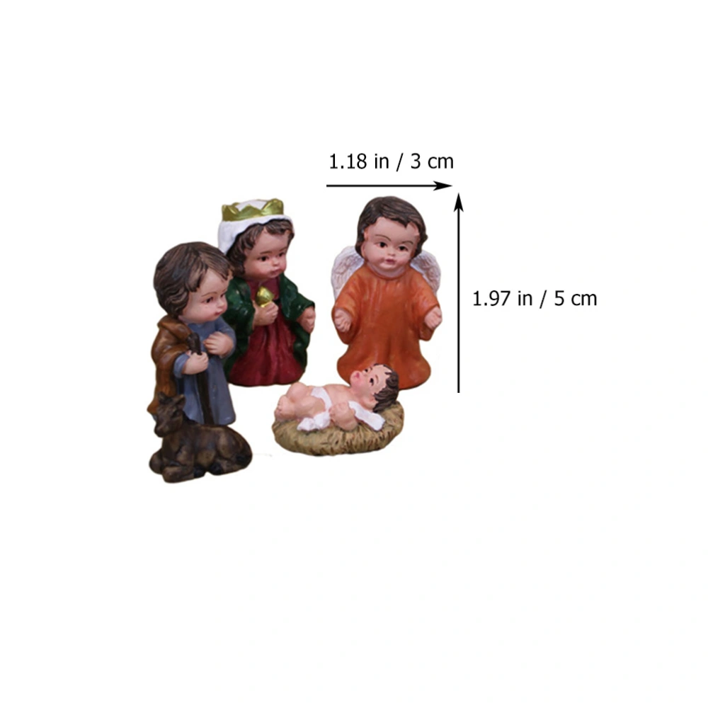 1 Set Nativity Themed Resin Adornments Resin Nativity Figurine Ornaments