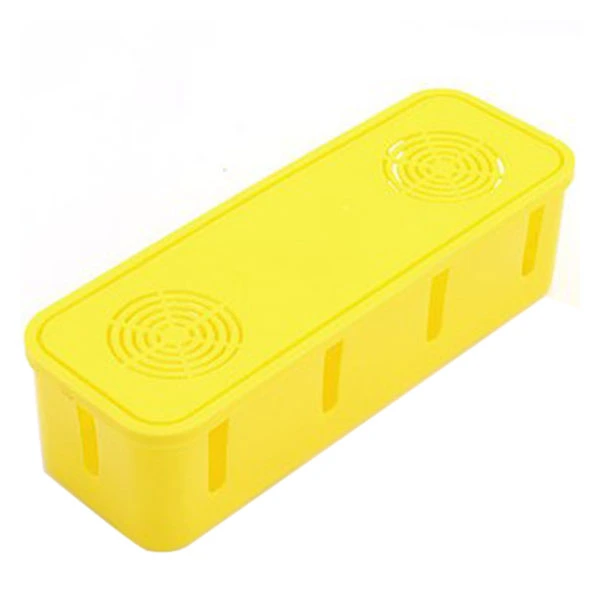 Multi Power Plug Socket Anti-dust Safety Box Storage Cable/ Wire/ Cord Organizer (Yellow)