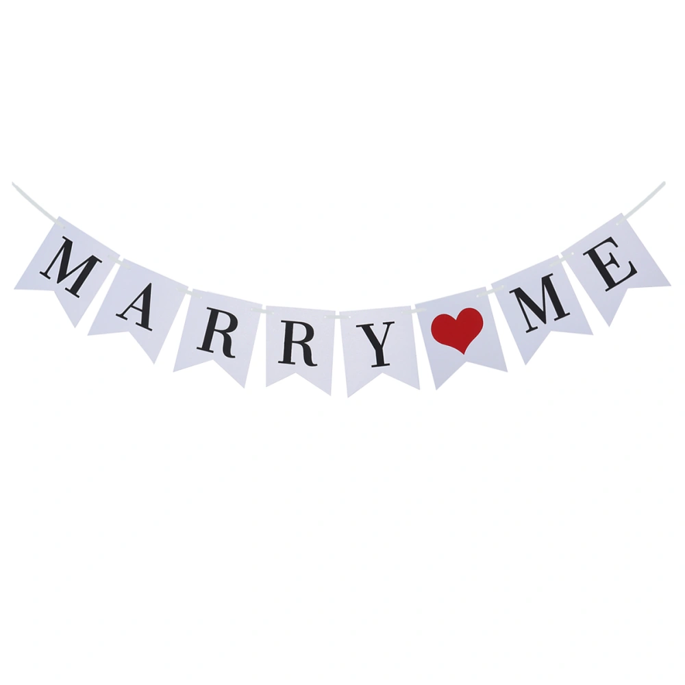 3M MARRY ME Bunting Banner Swallowtail Flags Paper Banner Hanging Garland for Wedding Party