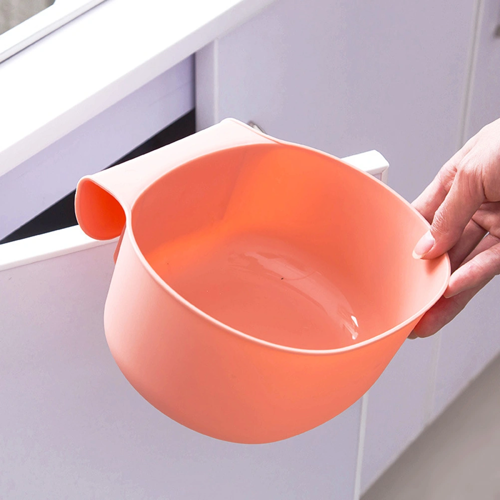 Plastic Cabiniet Door-Mount Trash Can Hanging Storage Wastebasket Garbage Bins (Pink)