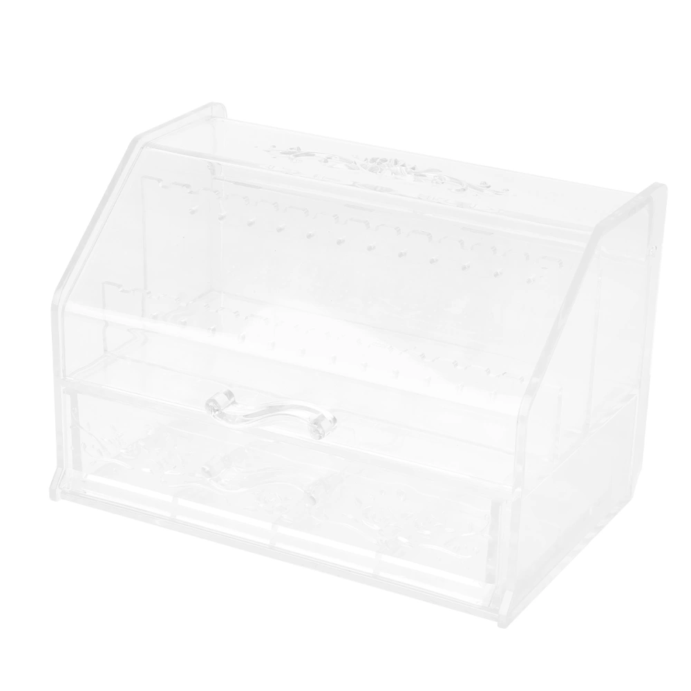 1Pc Transparent Jewelry Storage Holder Acrylic Desktop Storage Box (Transparent)