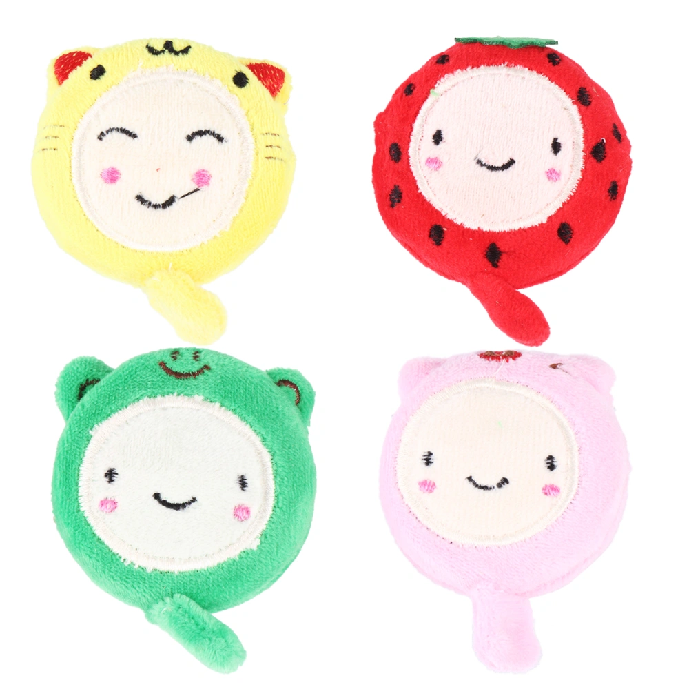 4PCS Cartoon Animal Tape Measure Lovely Plush Measuring Ruler Portable Body Measuring Tape Measure for Tailor Home Use (Yellow+Pink+Red+Green)