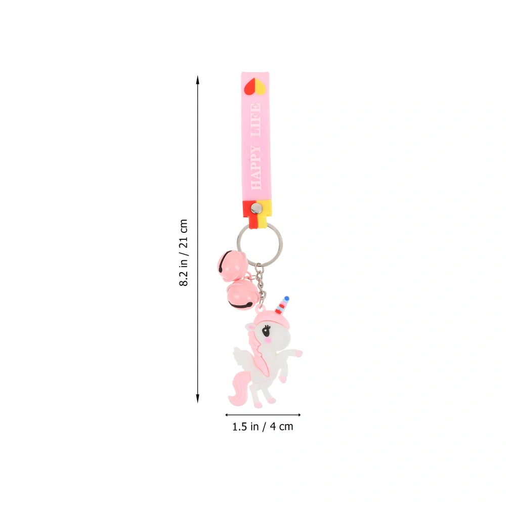 3pcs Silicone Unicorn Keychains Cartoon Key Rings Wristband Ornaments Pendants