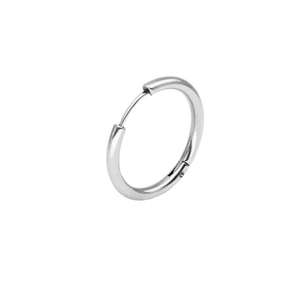 Men's Earrings Ring Nail Stainless Steel Clip-on Closure Earrings Nose Lip Belly Eyebrow Helix Cartilage Tragus Earrings 2.5*12mm (Steel Color)
