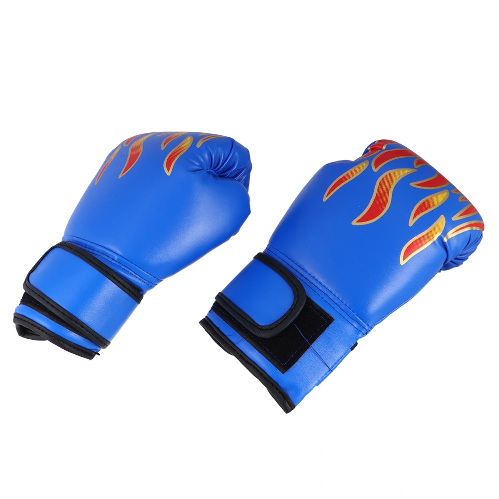 Children PU Boxing Gloves And Mitts Flame Pattern Gloves Training Gloves for Taekwondo Kickboxing Fighting (Random Color)