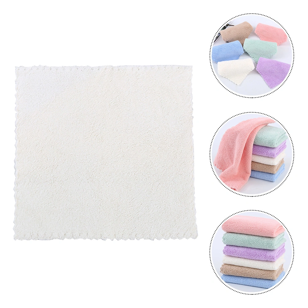 12 Pcs Polyester Square Towels Shower Towels Absorbent Face Towels (White)