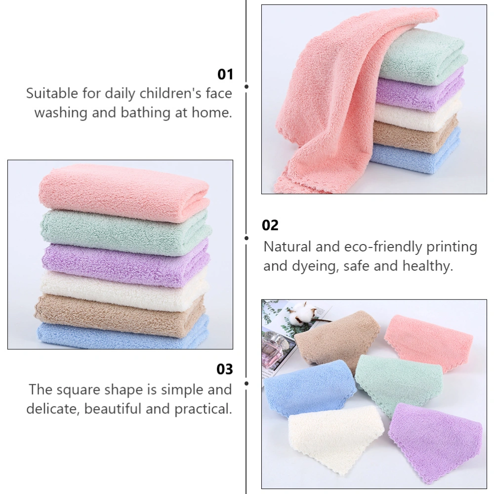 12 Pcs Polyester Square Towels Shower Towels Absorbent Face Towels (White)