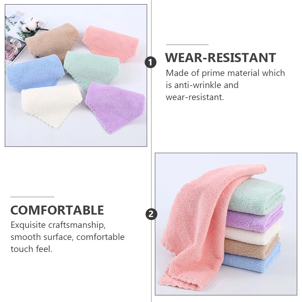 12 Pcs Polyester Square Towels Shower Towels Absorbent Face Towels (White)