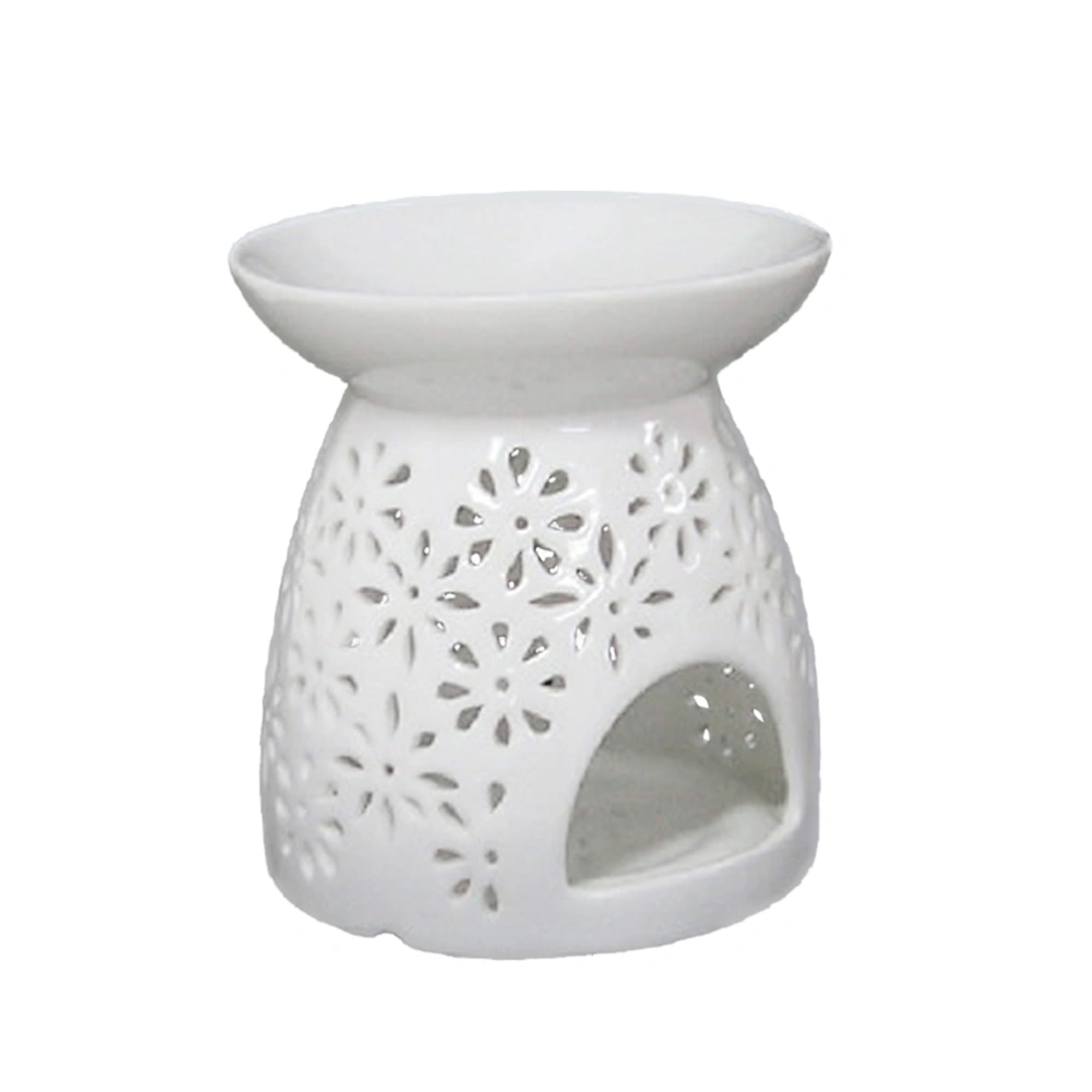 Ceramic Tea Light Holder Aromatherapy Essential Oil Burner Vase Shape Decoration for Living Room Balcony Patio Porch and Garden