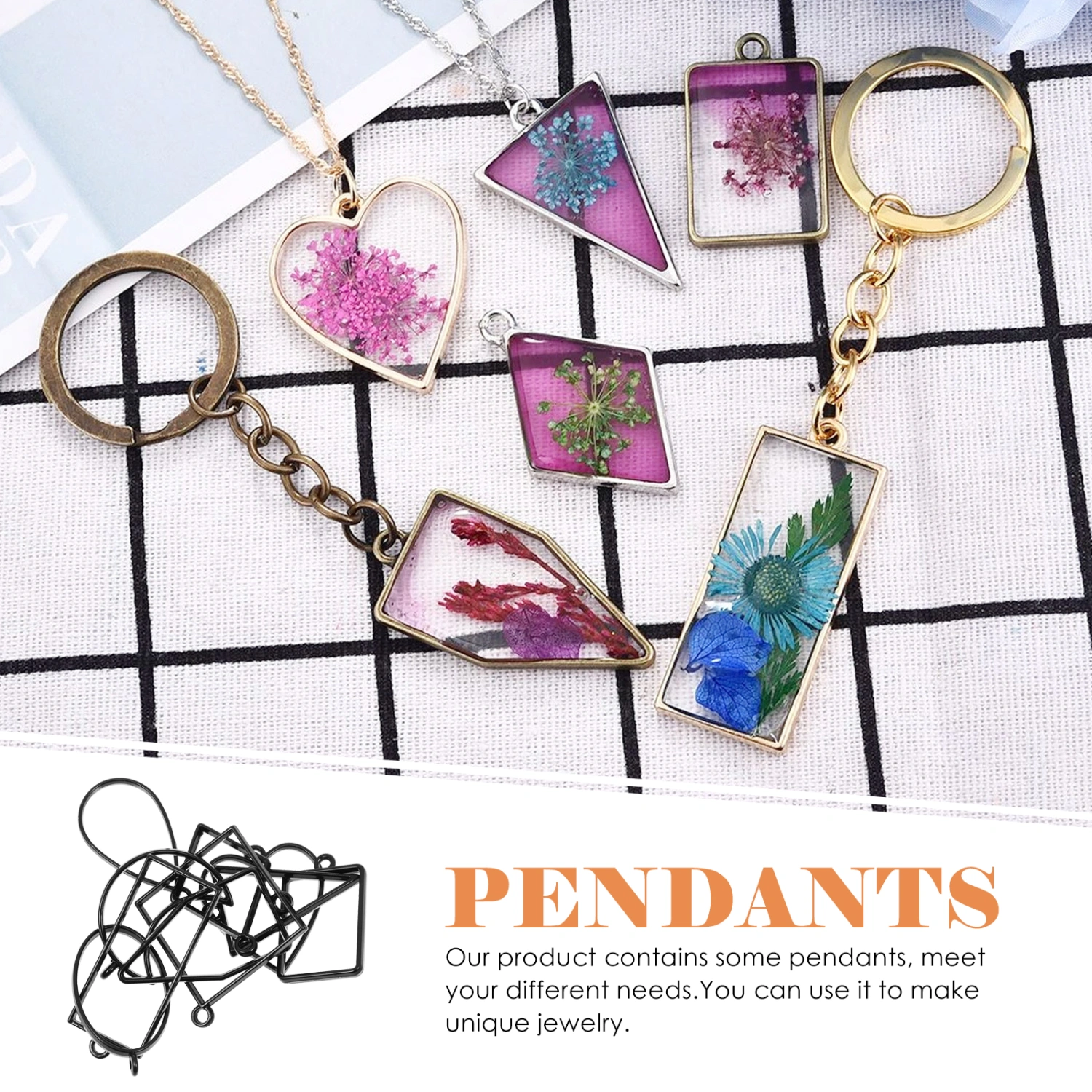 10Pcs Chic Geometric Alloy Pendants Nice Charms DIY Jewelry Making Accessories