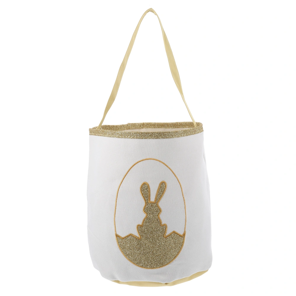 1pc Easter Candy Basket Lovely Rabbit Pattern Candy Bucket Handy Treat Bag