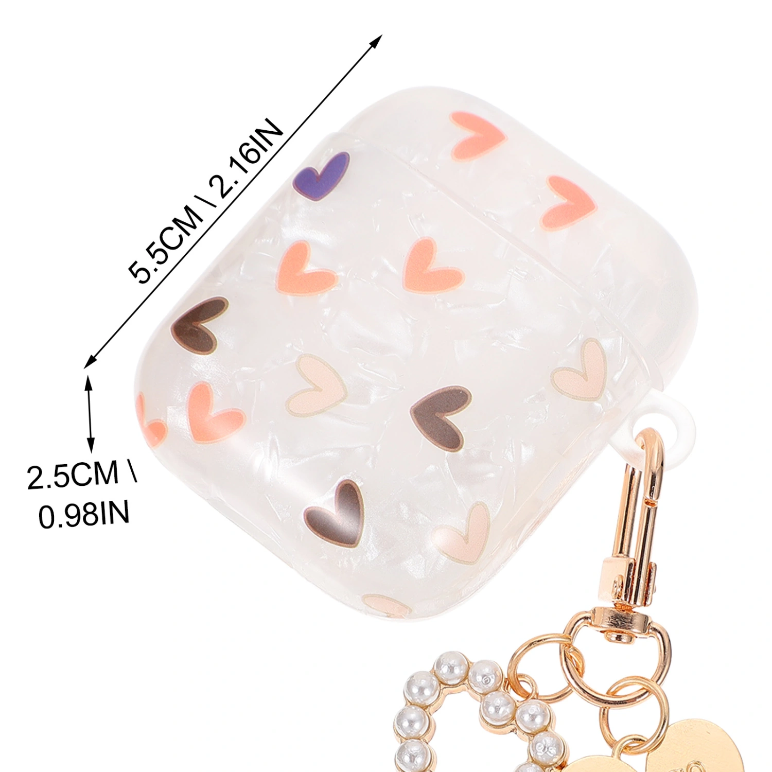Heart Themed Earphone Case Cover Earbuds Covers Compatible for Airpods 1/2