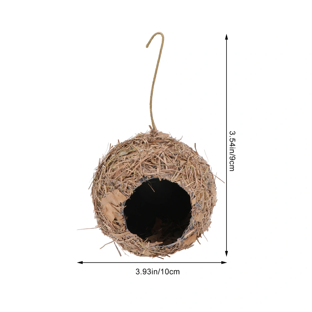 1Pc Hanging Bird Nest Straw-woven Nest Bird Shed Microlandscape Adornment Coffee