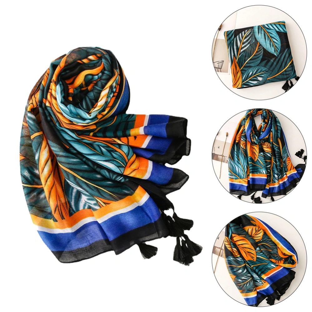 Fashion Scarf Women Big Leaf Printed Design Scarf Women Scarf Shawl Ladies Scarf