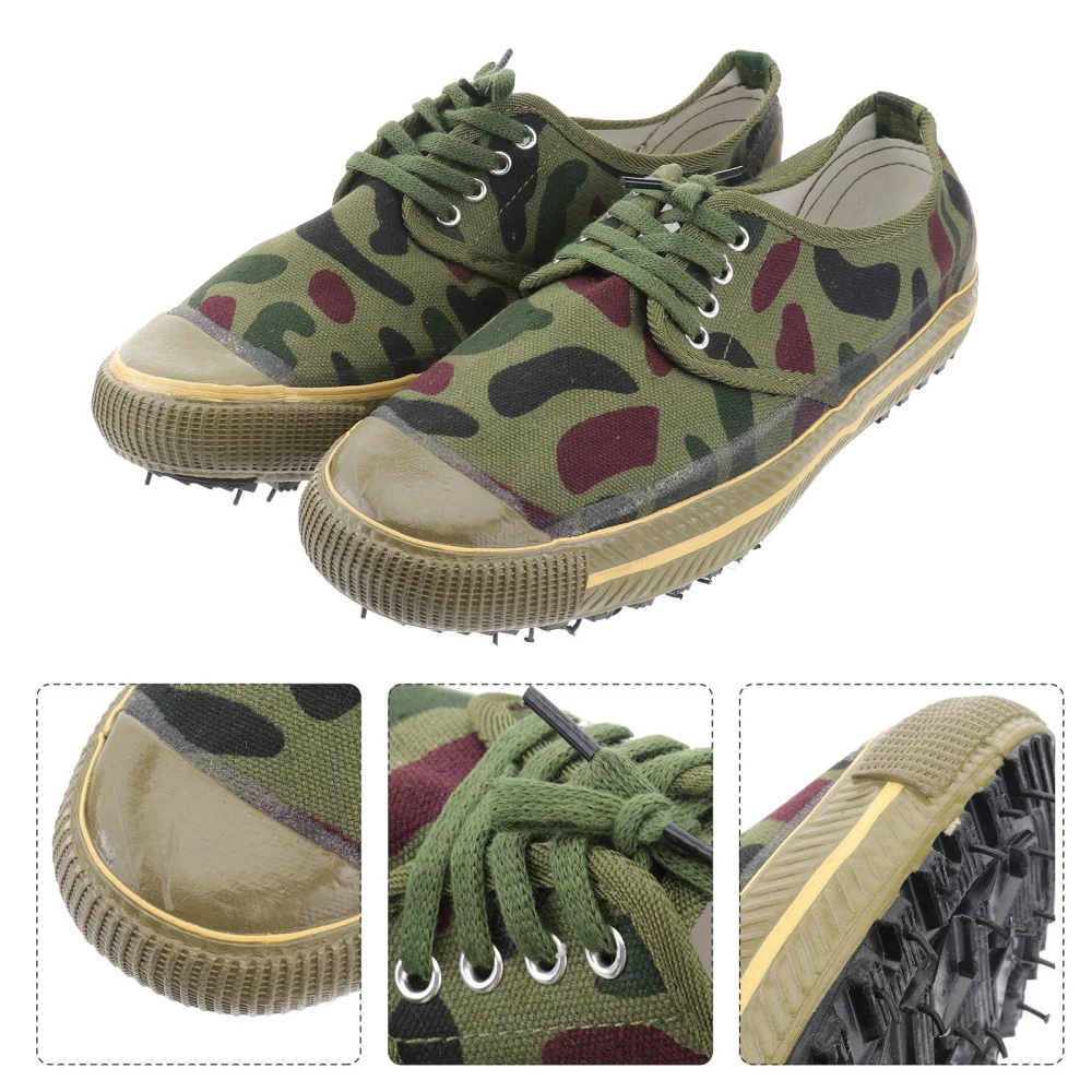 1 Pair Men Flat Training Shoes Cloth Rubber Sneakers Casual Shoes (Camouflage)