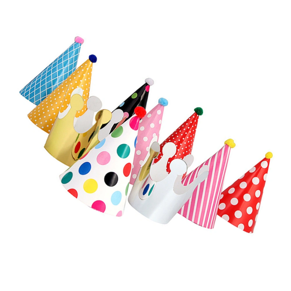 11pcs Chic Cartoon Birthday Party Hats Funny Children Photo Props Paper Caps