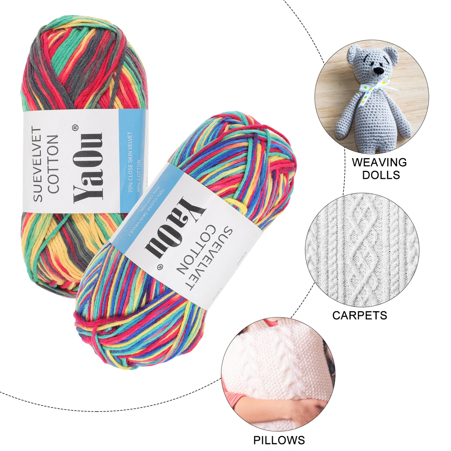 2 Boxes Crochet Thread Colored Crochet Cotton Yarn Knitting Yarn Crochet Supplies