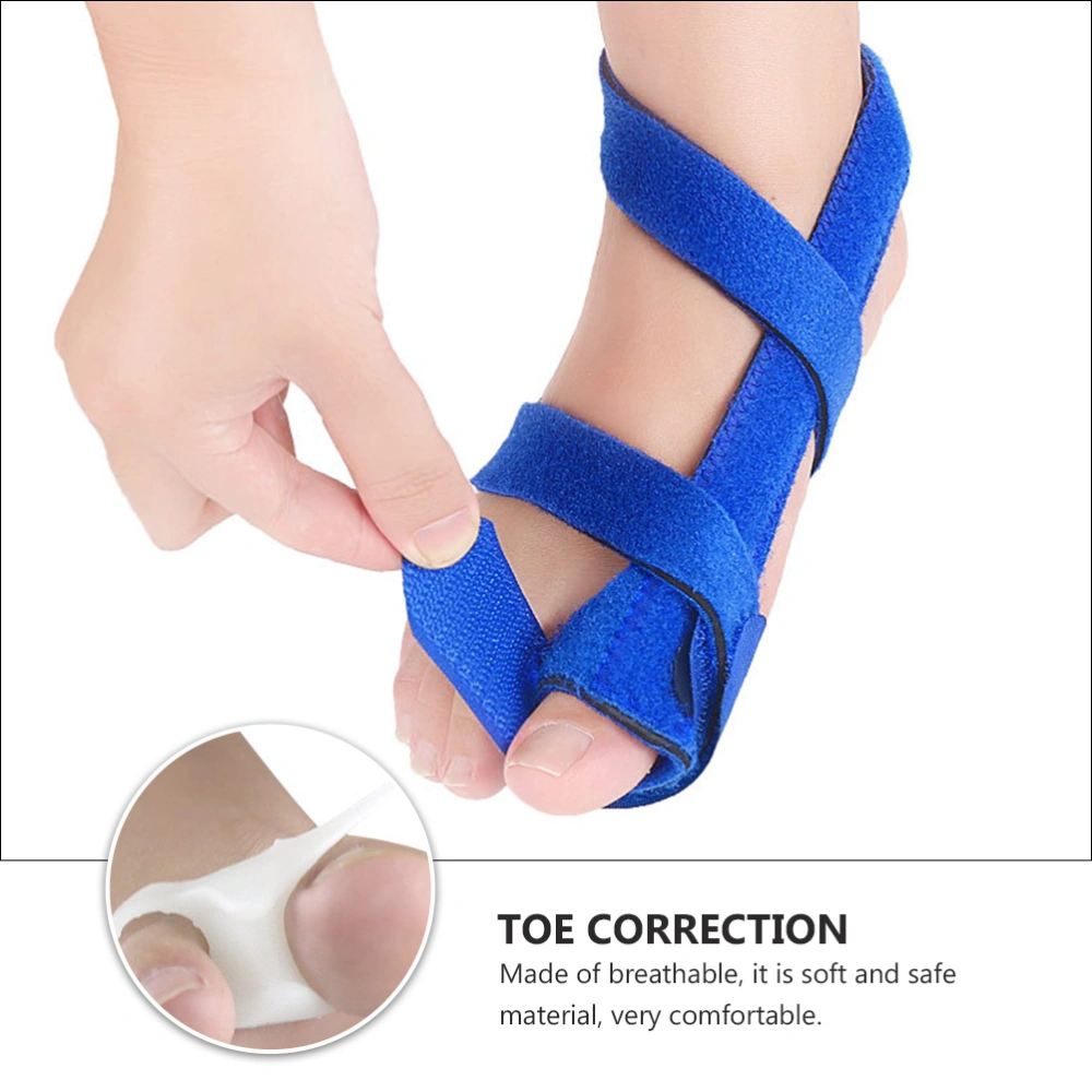 1 Set Big Toe Correction Strap Belt Bunion Toe Straightener Separators (Blue)