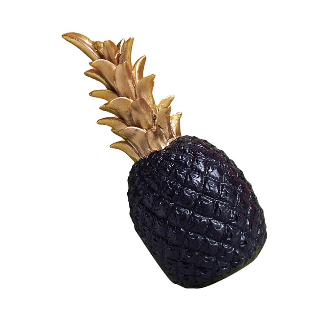 Fruit Decorations Simulation Desktop Decoration Pineapple Crafts Table Ornament for Home Kitchen Living Room (Black)