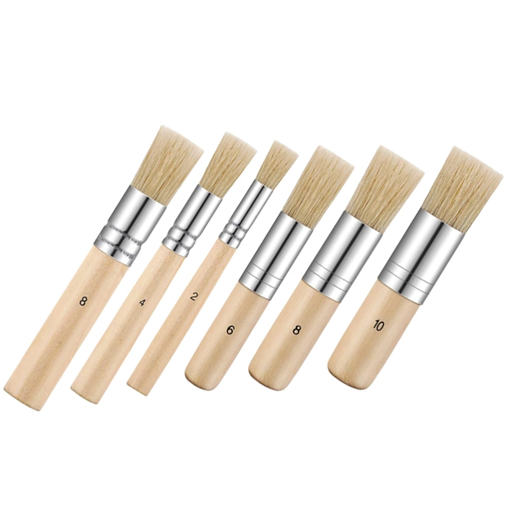 6Pcs Convenient Paint Brushes Portable Painting Brushes Professional Artist Brushes