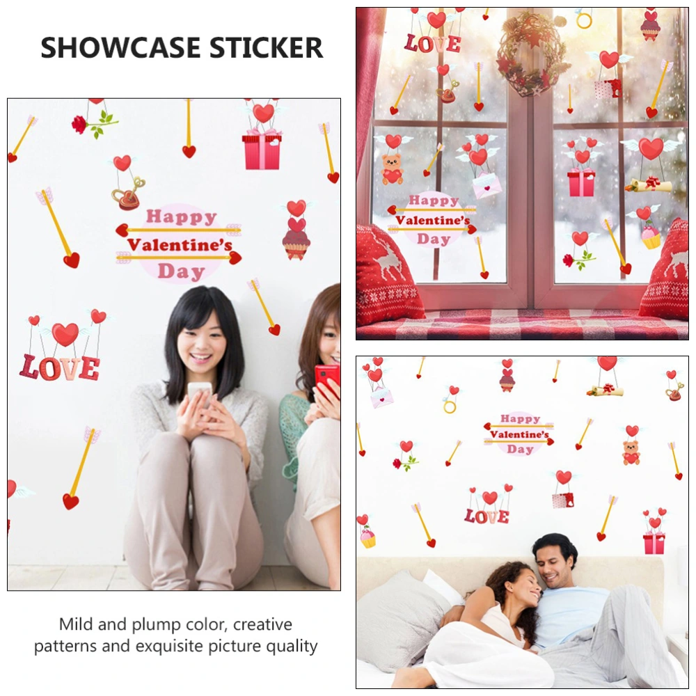 1Pc Valentine's Day Removable Background Wall Door Sticker Window Glass Sticker