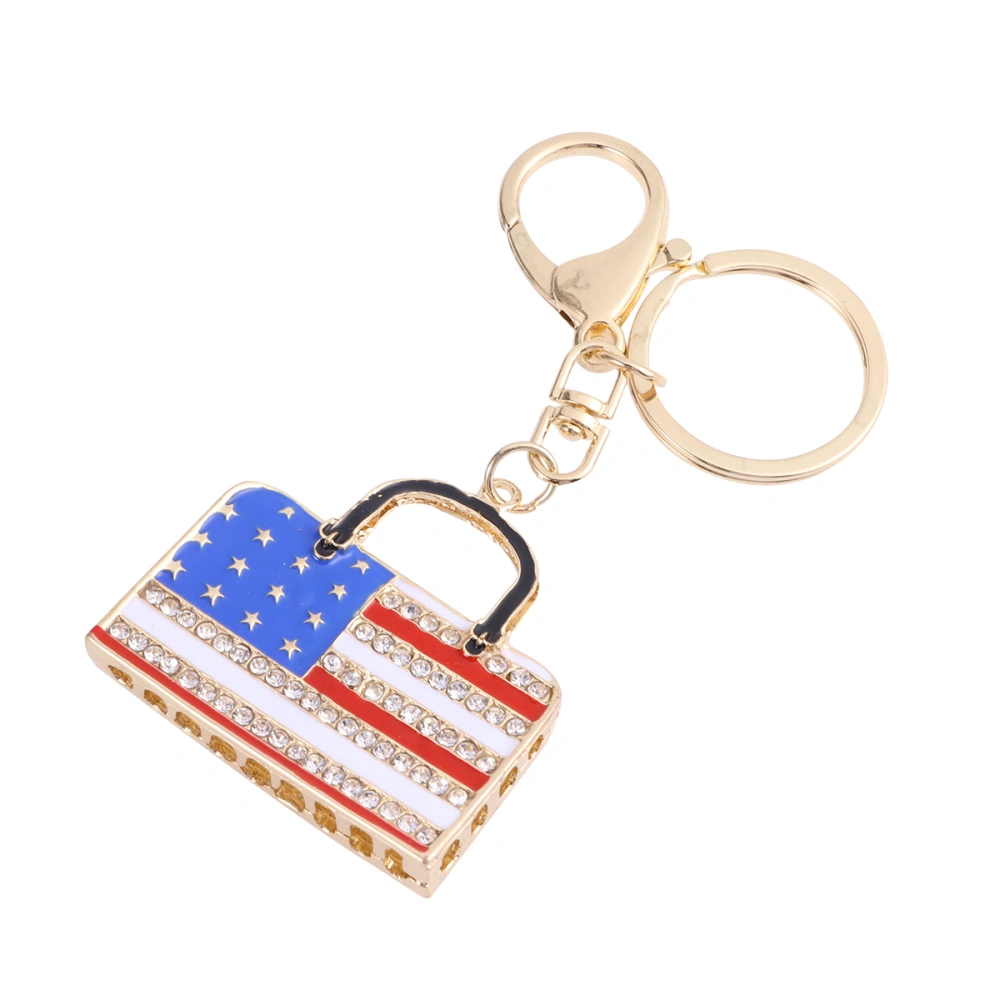 America Flag Keychain USA Key Ring Handbag Hanging Gift Pendant Decorations