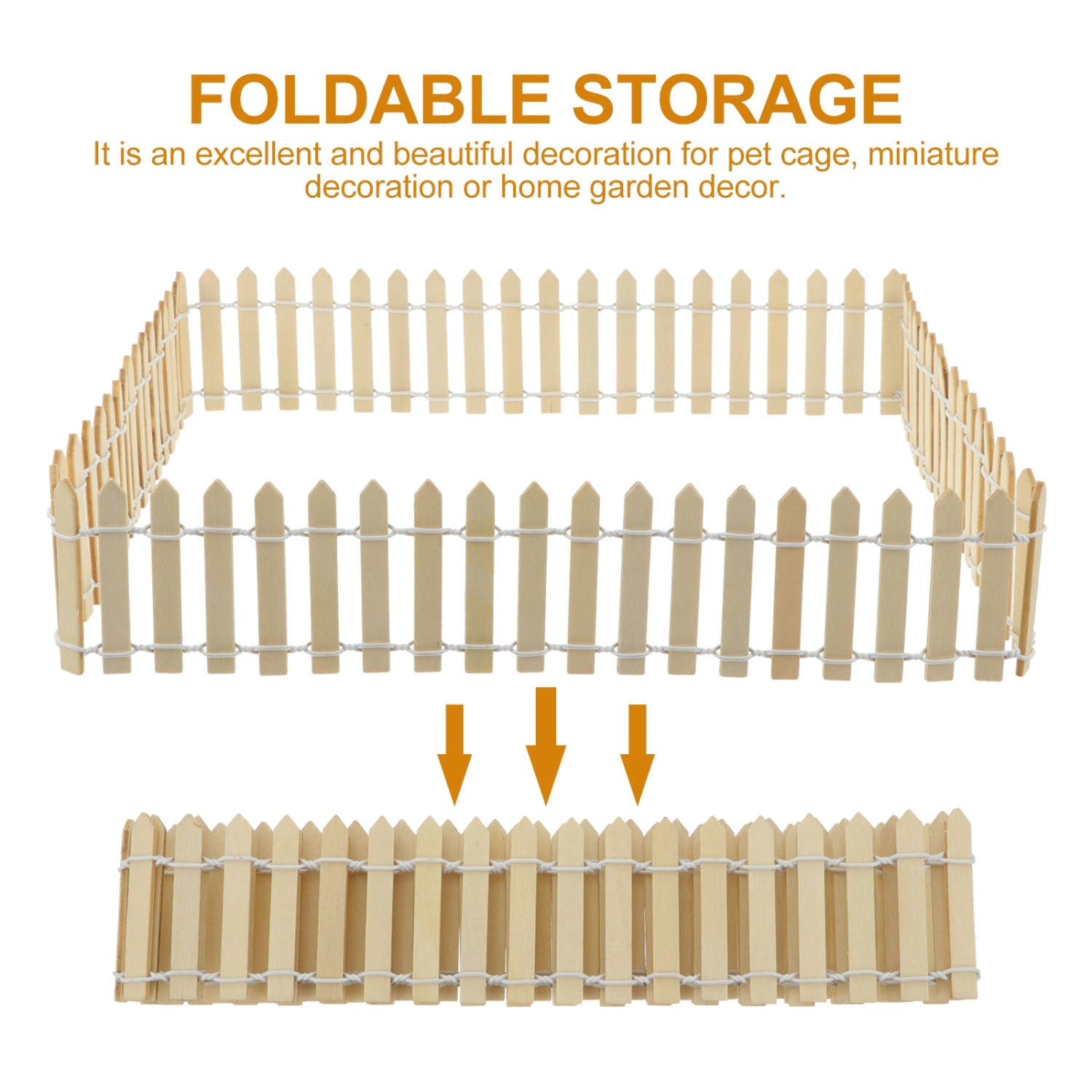 Wooden Fence Reptile Cage Landscape Mini Fence Miniature Decoration Accessory
