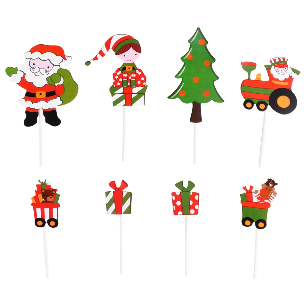 5 Sets of 45Pcs  Novel Christmas Cake Toppers Kit Paper Cake Decoration