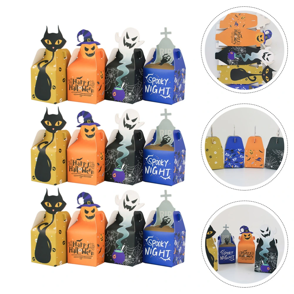 12 Pcs Halloween Theme Candy Box Practical Snacks Storage Container Gift Boxes