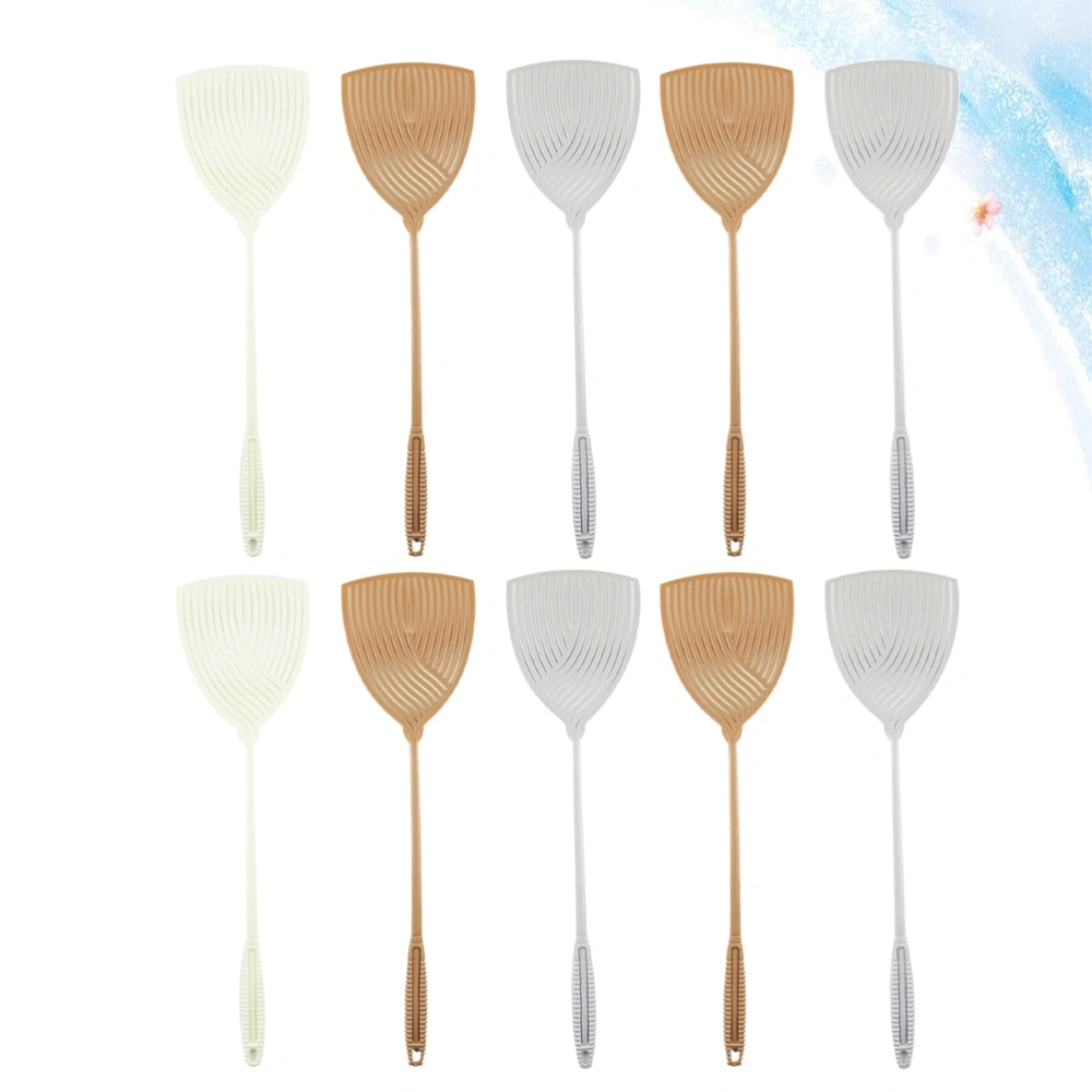 10pcs Durable Mesh Handle Manual Plastic Fly Swatter Mosquito Pest Control Mosquito Pest Control Portable and Durable for Home (Random Color)