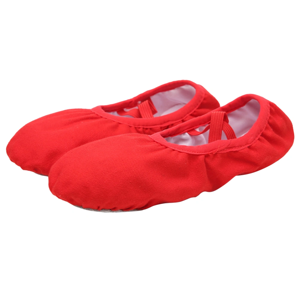 1 Pair Ballet Slipper Sole Ballet Shoes Ballet Dance Practice Shoes Yoga Ballet Shoes for Girls Women (Red Size 35 21.5CM, 4.5US,2UK, 35EU, 8.4495Inch)