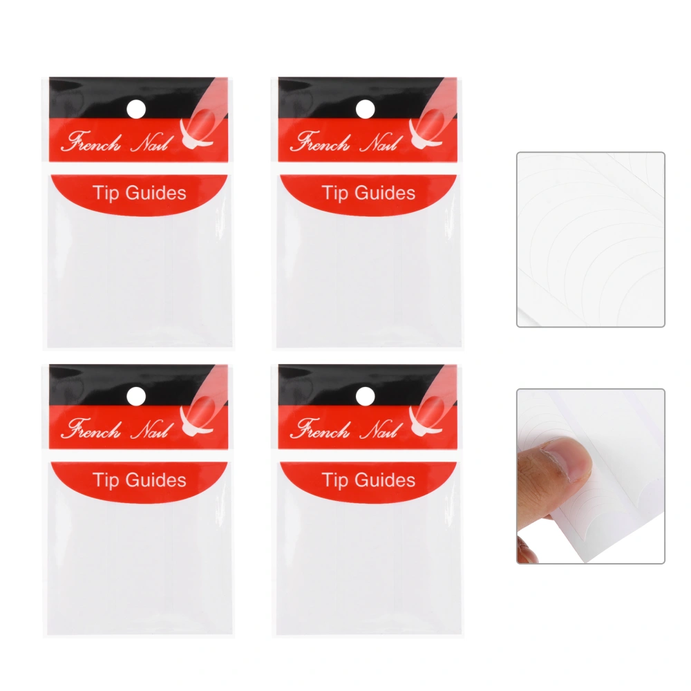 30pcs French Manicure Nail Guide Stickers Half-Moon Shape Nail Tip Guides Decals