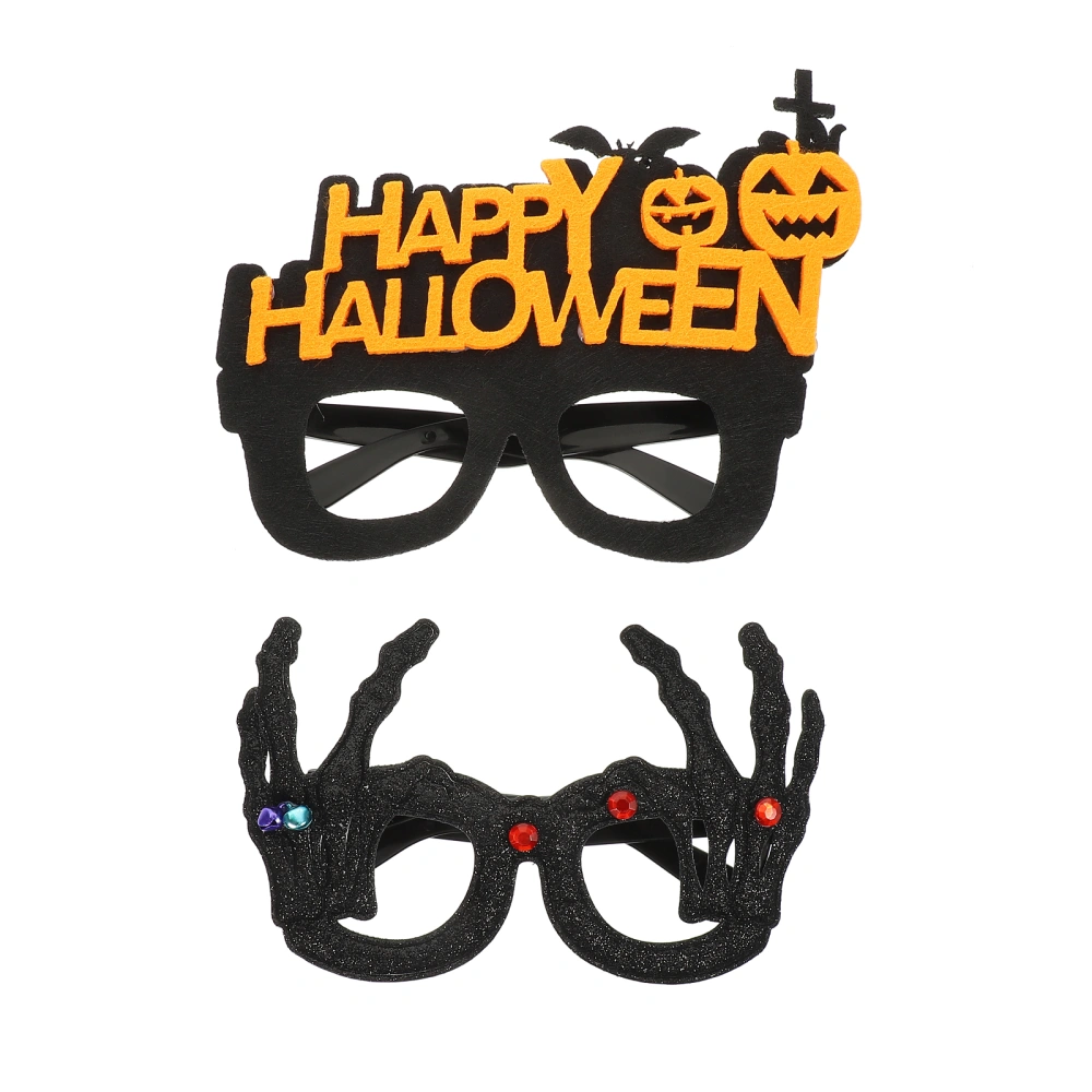 2pcs Halloween Glasses Halloween Cosplay Glasses Party Eyeglasses Decors Party Props