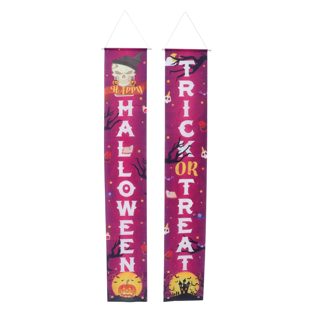 1 Pair Halloween Door Curtains Halloween Party Porch Couplets Backdrop Cloth