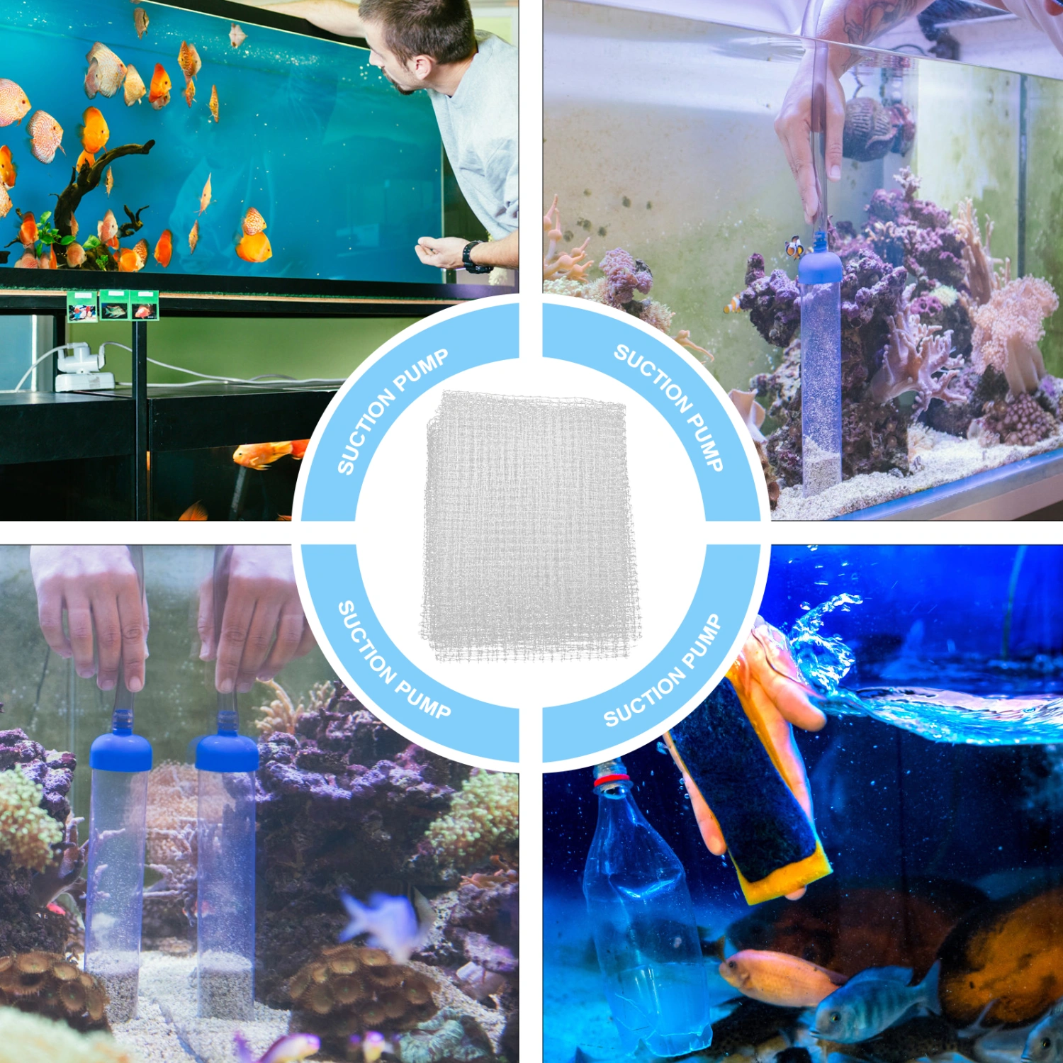 2pcs Aquarium Nets Fish Escape-proof Meshes Fish Tank Anti-Jumping Nets