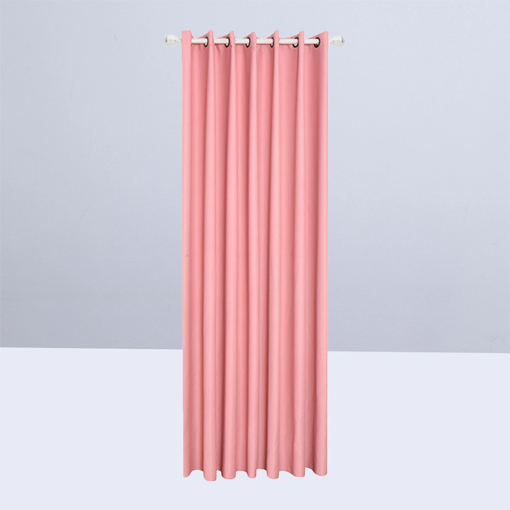 Ultra Sleep Well Energy Saving Thermal Insulated Textured Thick Linen Pair Curtains Blackout Curtains Room Darkening Curtains Textured Grommet Window Curtains for Living Room Size 100*130 (Pink)
