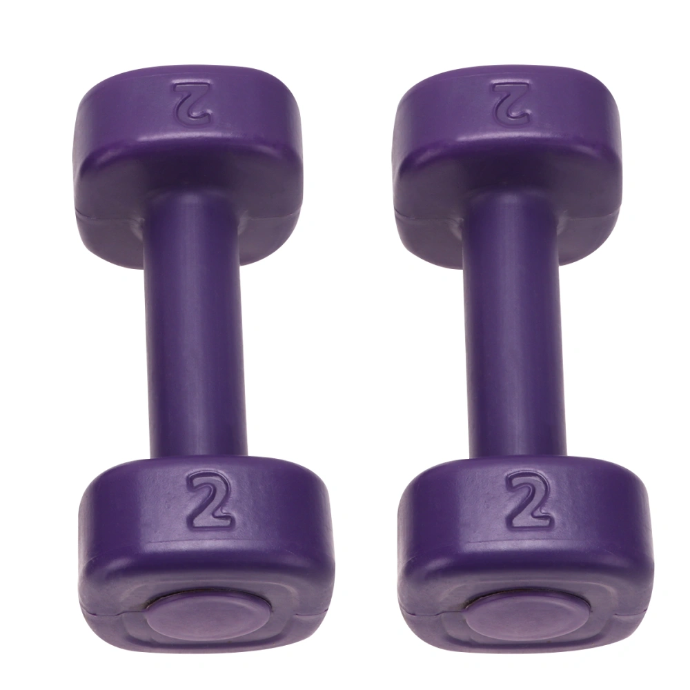 1 Pair 1.63KG Yoga Fitness Dumbbell Home Exercise Dumbbell Home Use Arm Dumbbell for Lady Student (Purple)