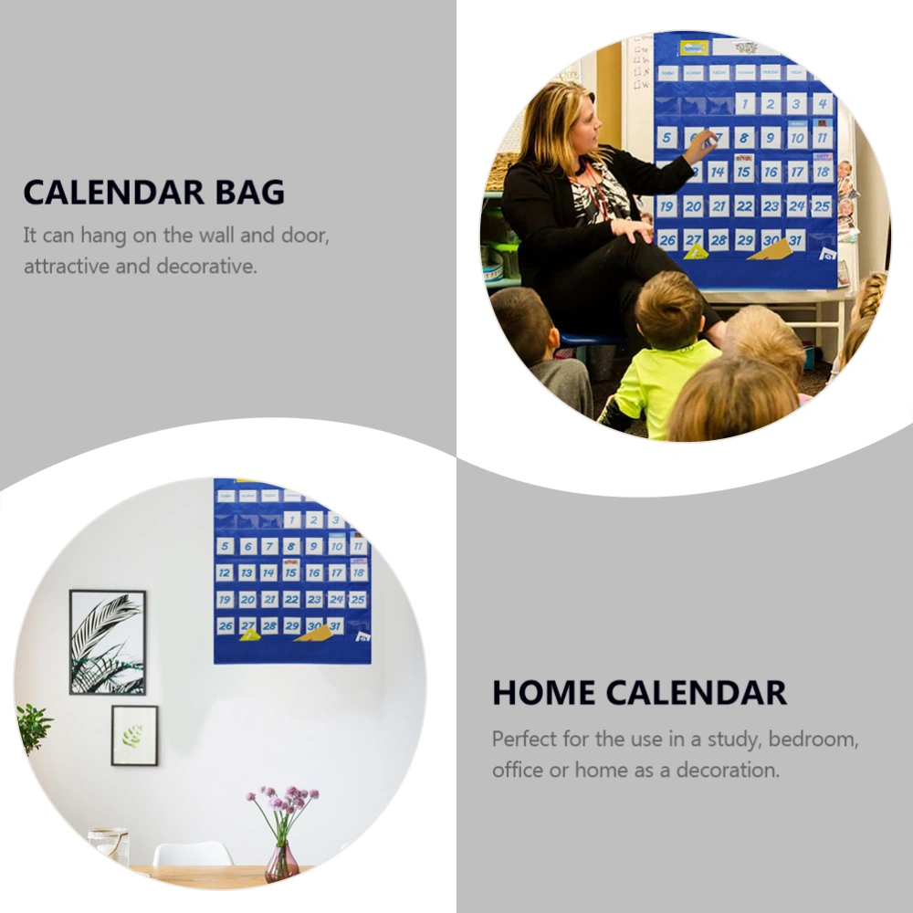 1 Set of Calendar Memo Note Storage Bag Calendar Hanging Bag Wall Door Decor