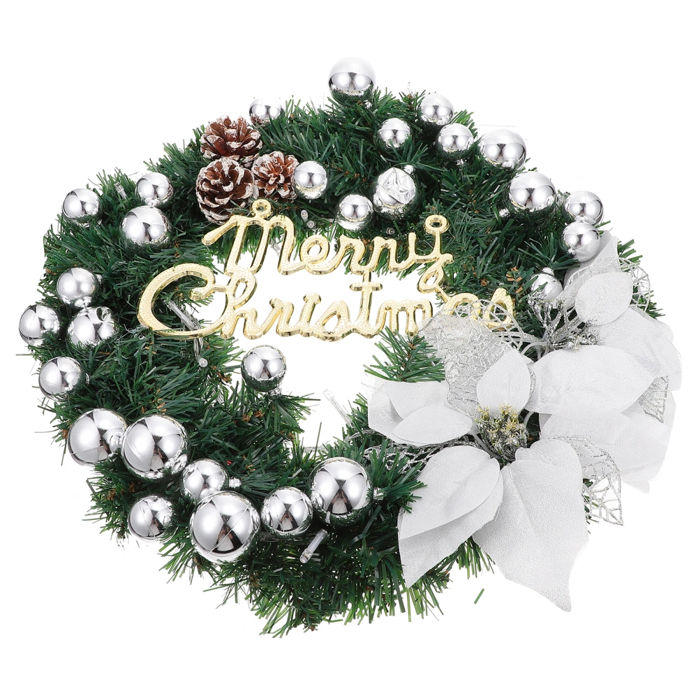 1Pc Artificial Flower Hanging Decor Christmas Romantic Lighting Wreath Decor