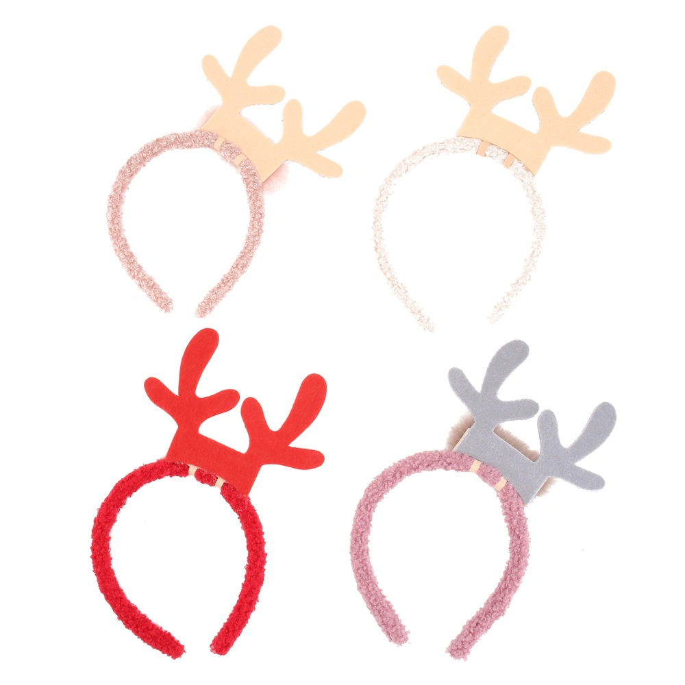 4pcs Xmas Style Hairband Girl's Antler Hairhoop Party Hair Decor(Assorted Color)