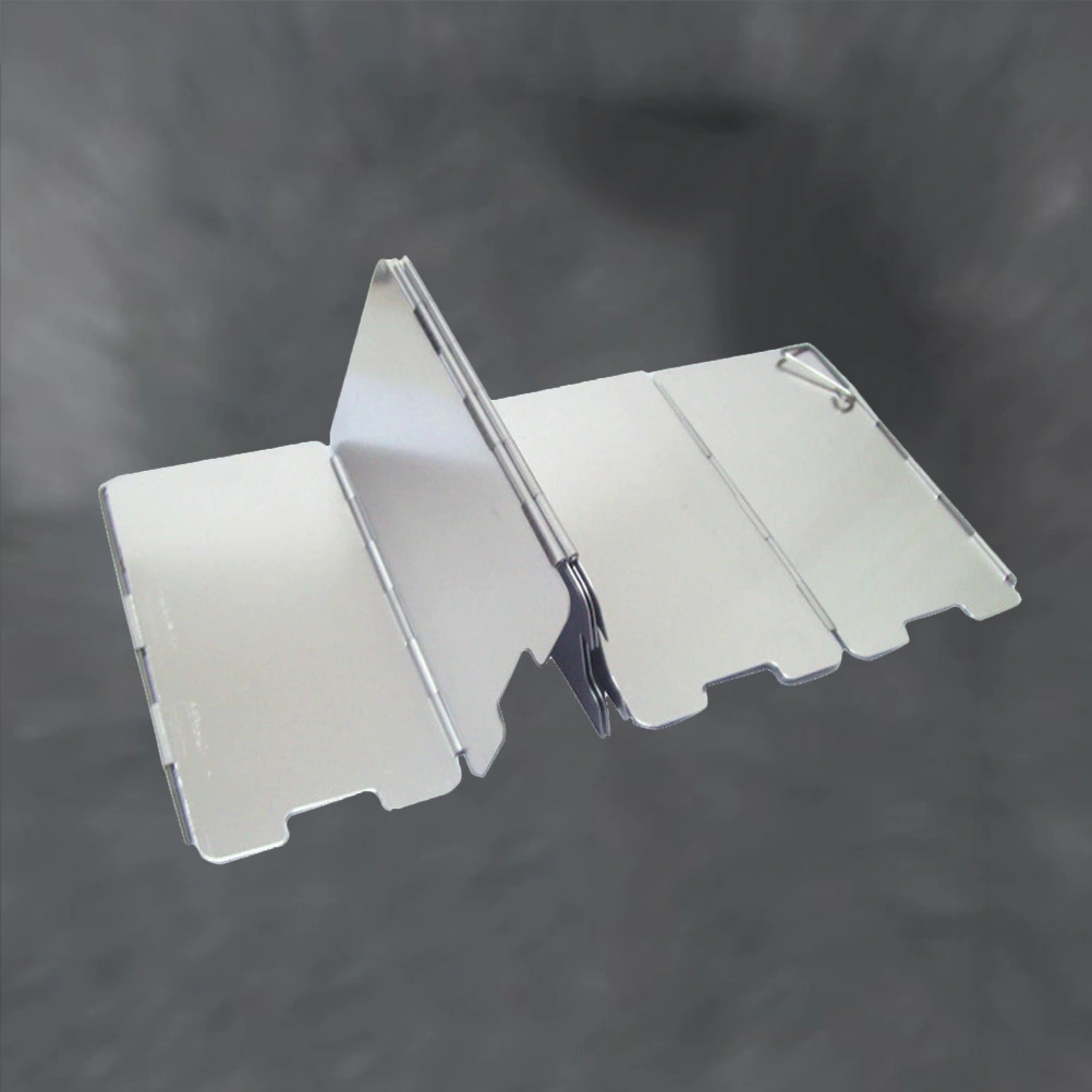 9 Plates Windscreen Barbecue Folding Stove Wind Screen Windshield for Camping Picnic (Silver)