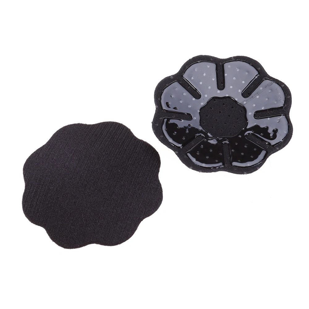 Pair Adhesive Breast Pasties Flower-shape Stickers Cover Invisible Breast Concealer pad for Women (Black)