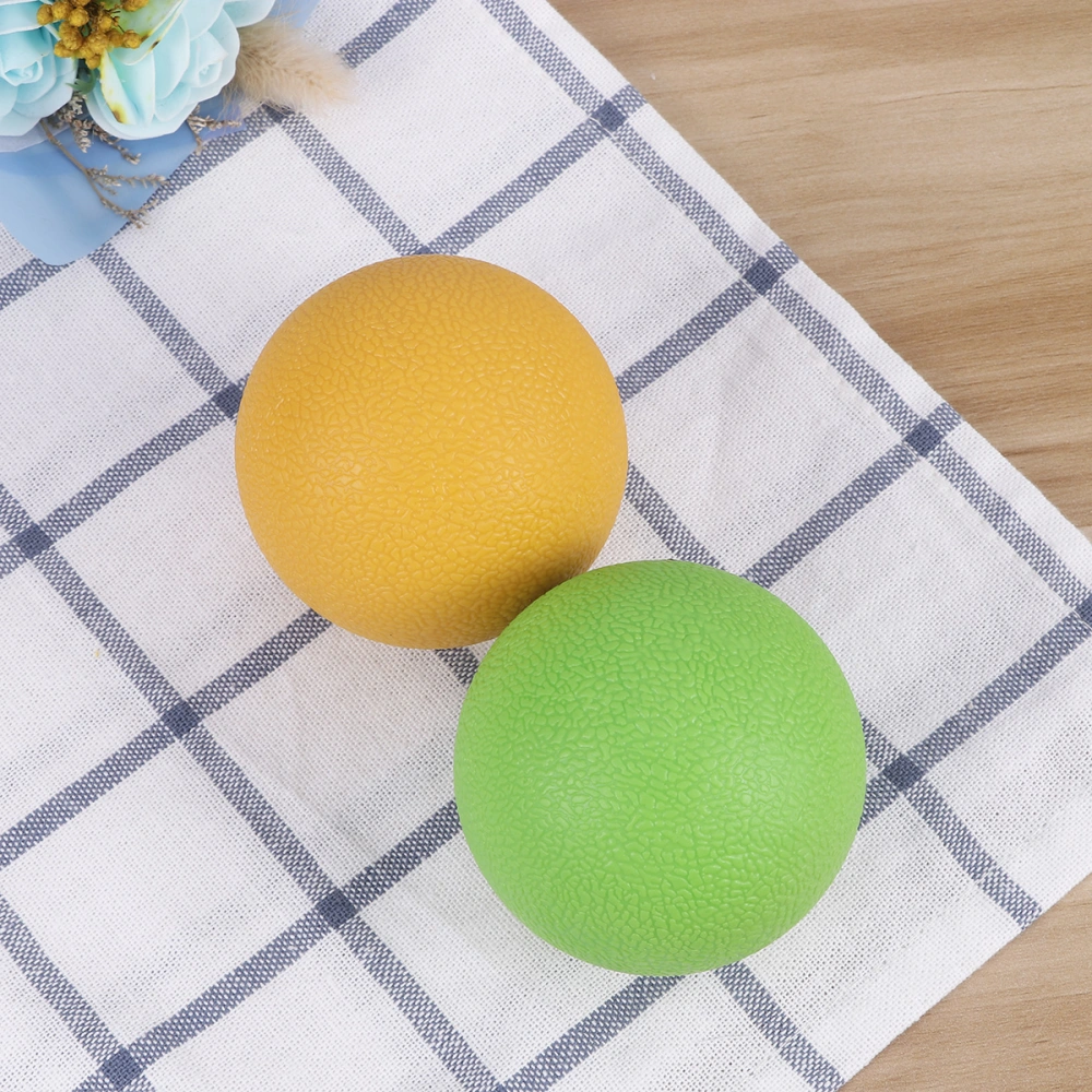 2PCS TPE Injection Fascia Ball Massage Ball Deep Muscle Relaxation Yoga Fitness Ball(Yellow+Green)