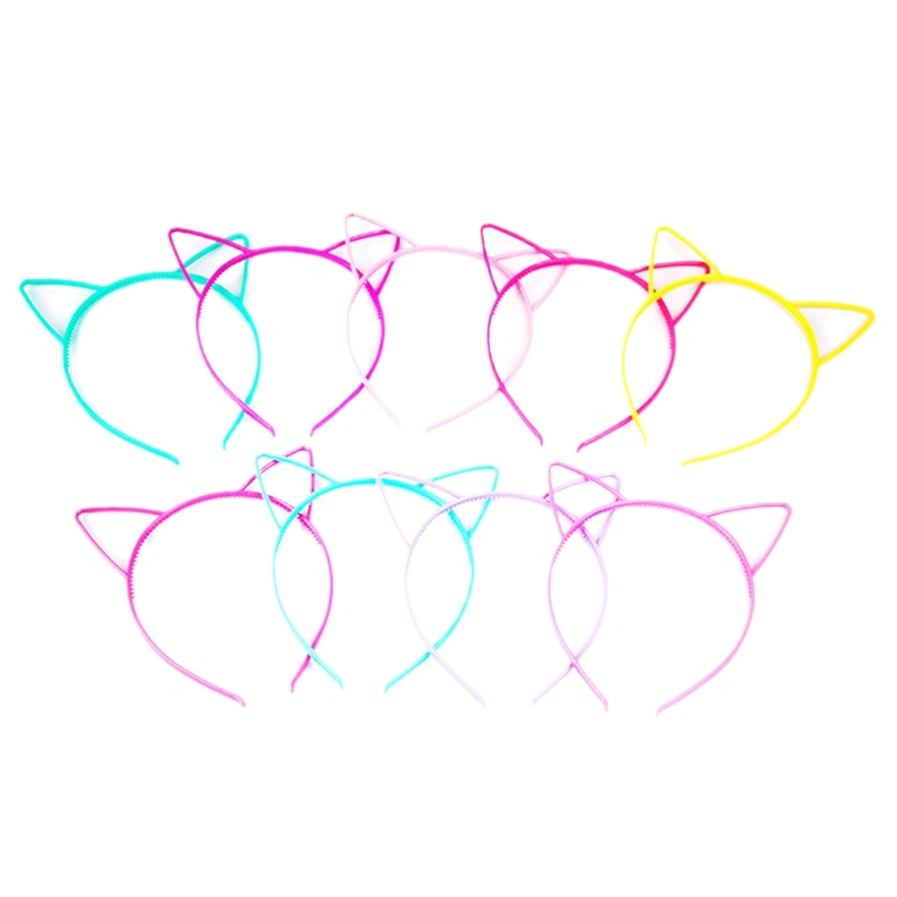 24Pcs Lovely Cat Ears Headband Hair Headpiece Hairdress for Party Costume (Random Color)