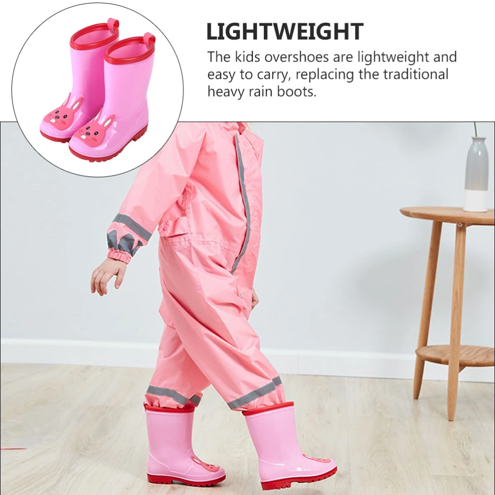 1 Pair of Children Rain Boots Cartoon Rainshoes Waterproof Protective Footwear