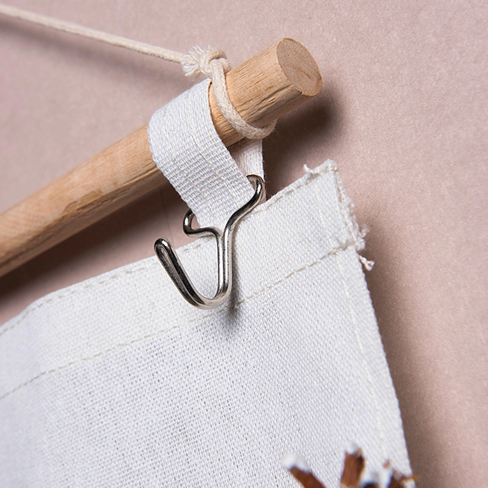 Linen Cotton Wall Muitiple Pockets Storage Bag Door Back Hanging Sundries Cloth Organizer for Home Decor (Beige)