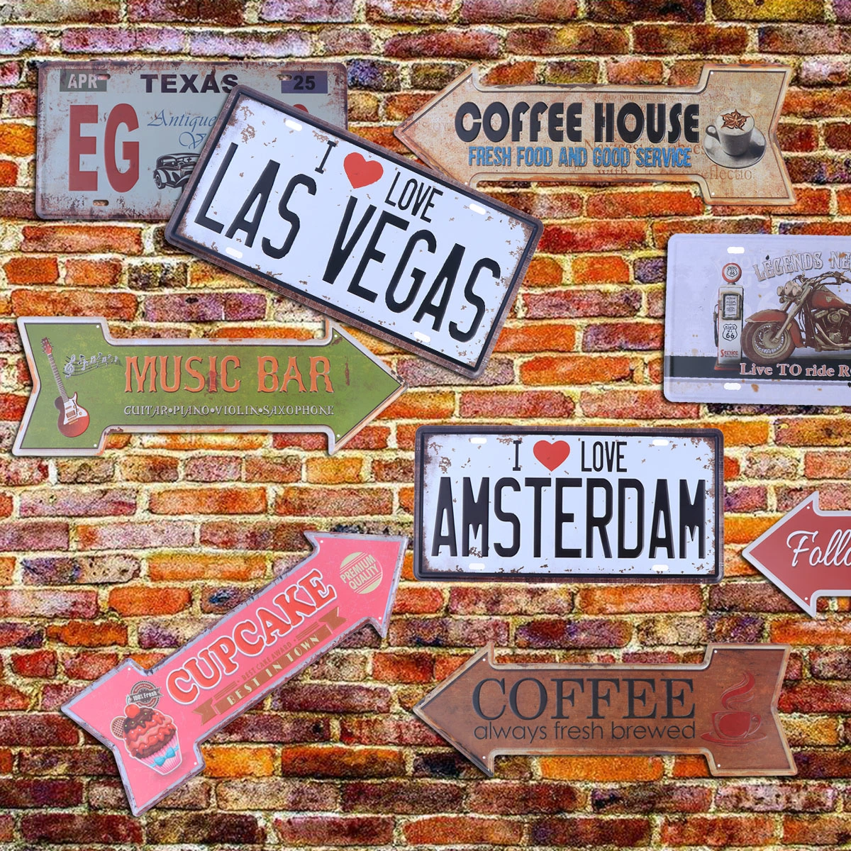 Creative Occident Retro Indicator Tag Iron Art Exit Nameplate for Supermarket Hotel Bar Decoration