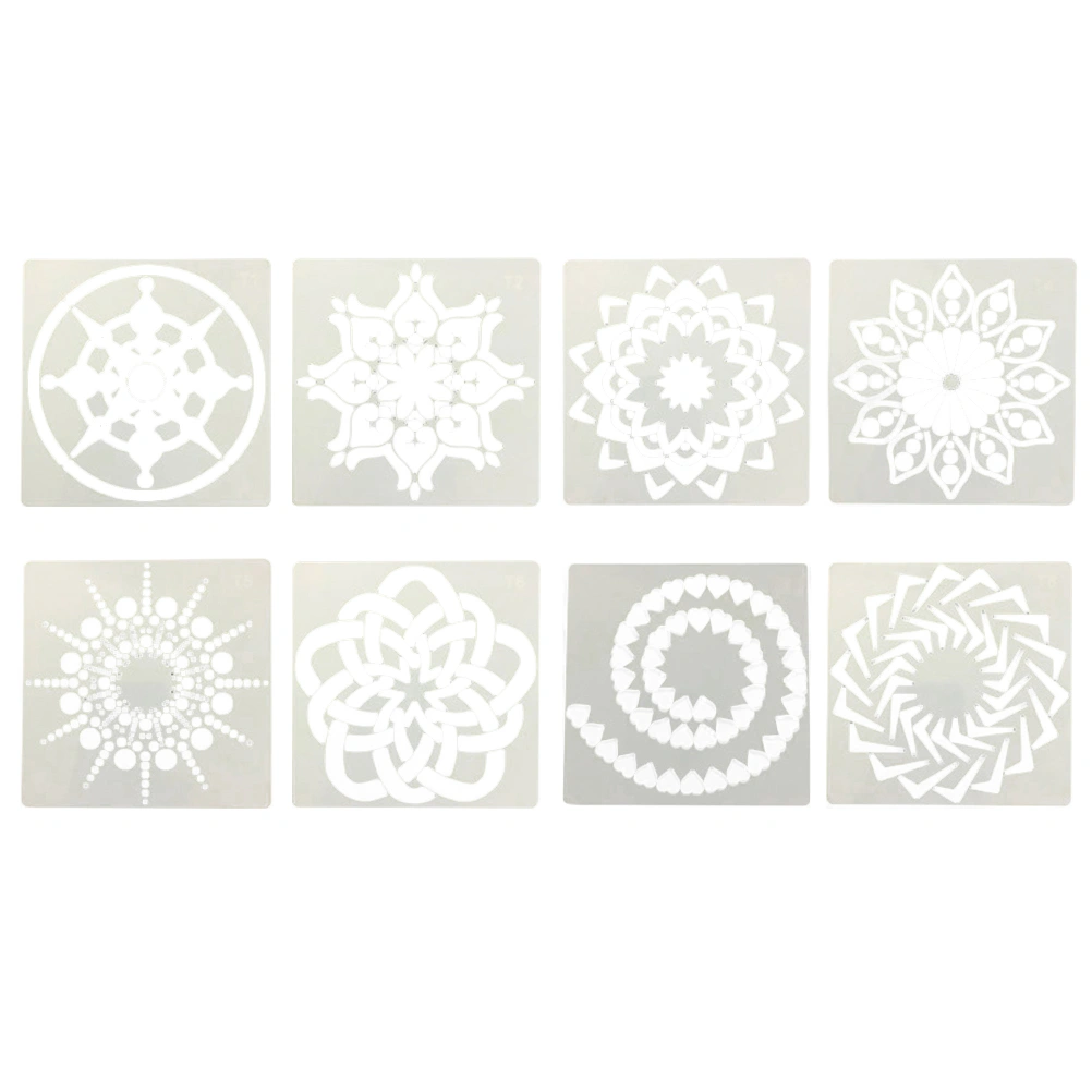 12pcs Mandala Stencils Painting Template Hollow Out Stencils for Art Craft Decorations Painting Tool Stencil Set (White)