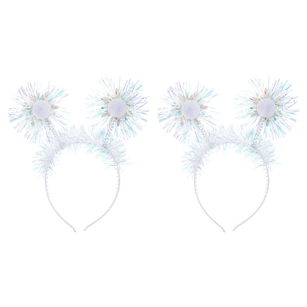 2pcs Decorative Snowflake Hair Hoops Children Party Props Festival Snowflake Headbands